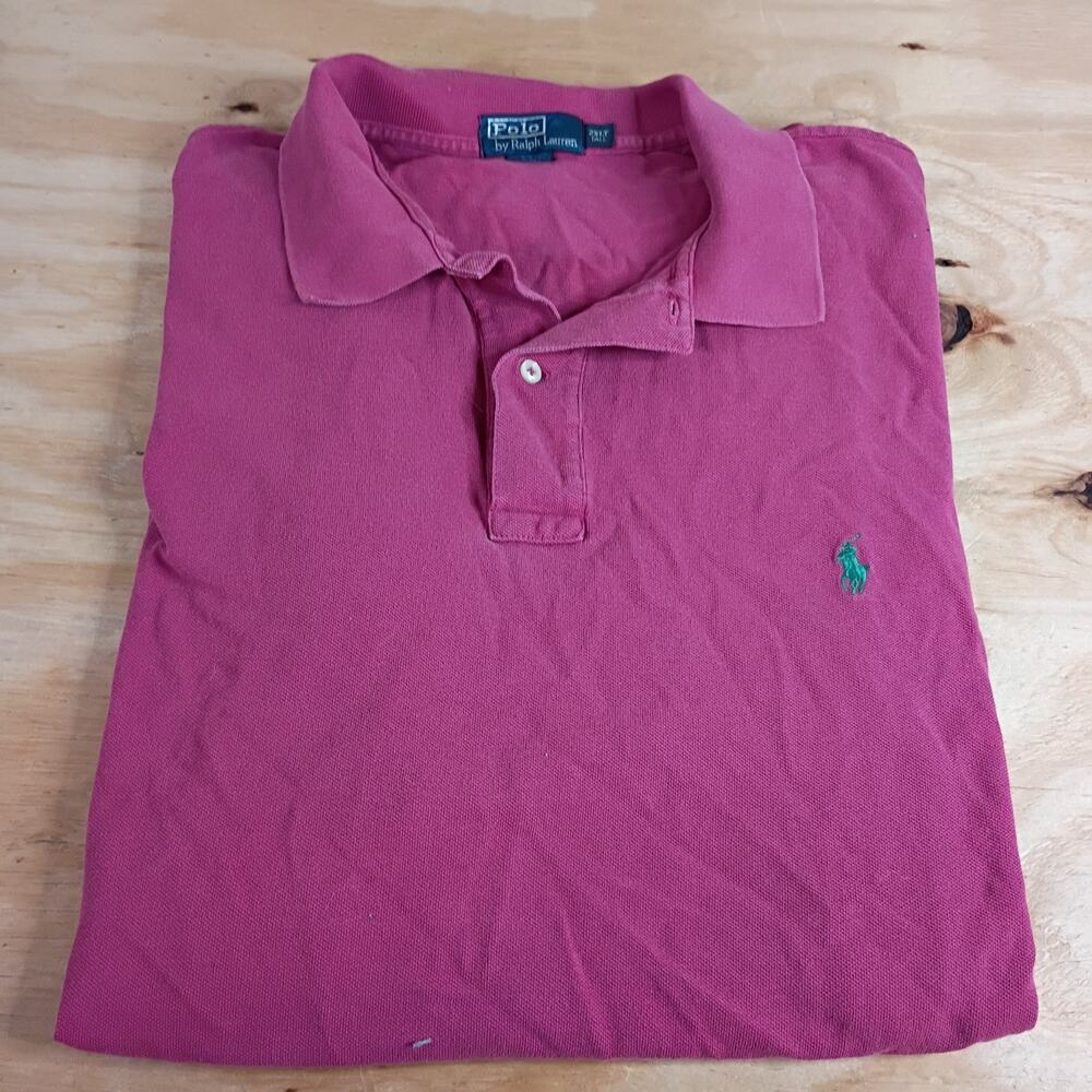 Polo Ralph Lauren Shirt Mens 2XLT XXL Tall Magenta Fuchsia Turquoise Pony Short